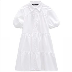 Zara white voluminous dress | Size XS